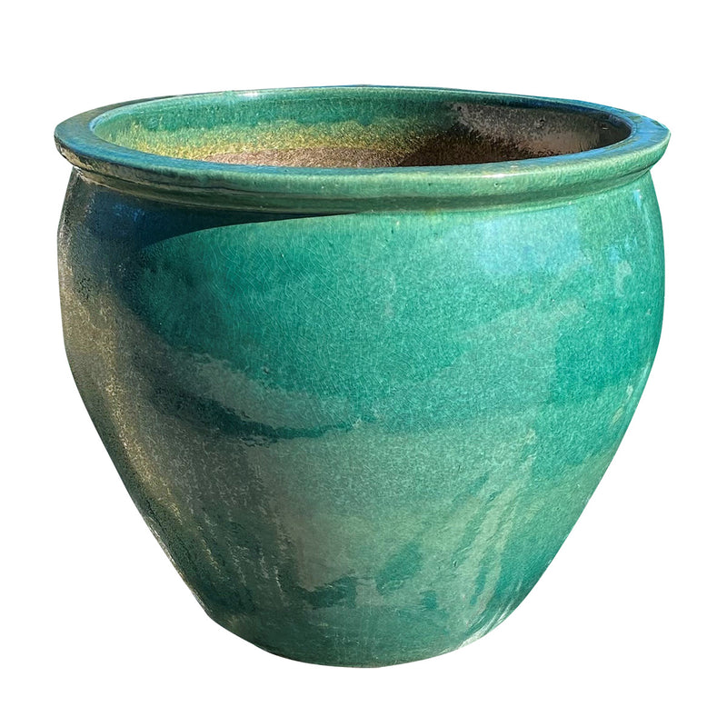 green ceramic plant pots CERAMIC POT CLASSIC JADE GREEN SMALL D24XH26CM – Poppy's Home and Garden