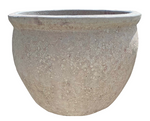 BUBBLE GLAZE ROLL TOP PLANTER GREY LARGE 48X48X38