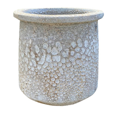 BUBBLE GLAZE THIMBLE POT WHITE LARGE 50X50X50