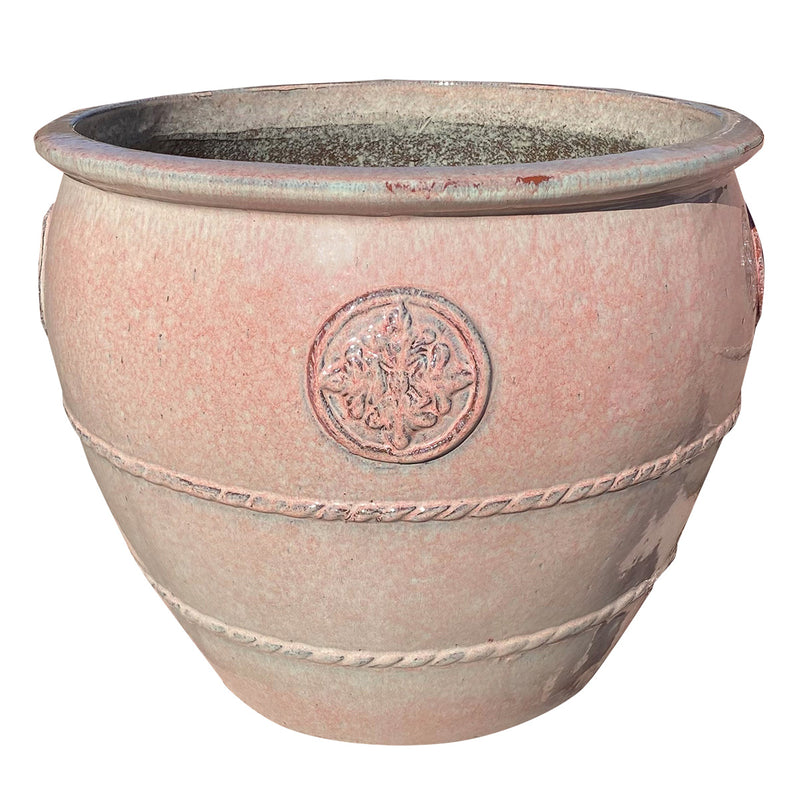 Ceramic Pot with Emblem Coral