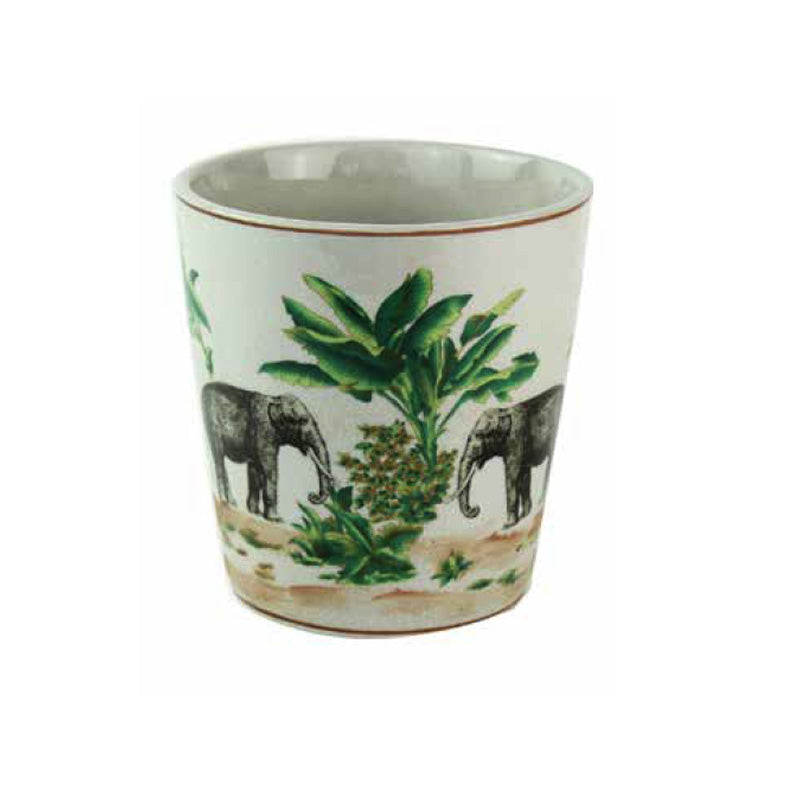 Le Raj Elephant Tapered Ceramic Pot
