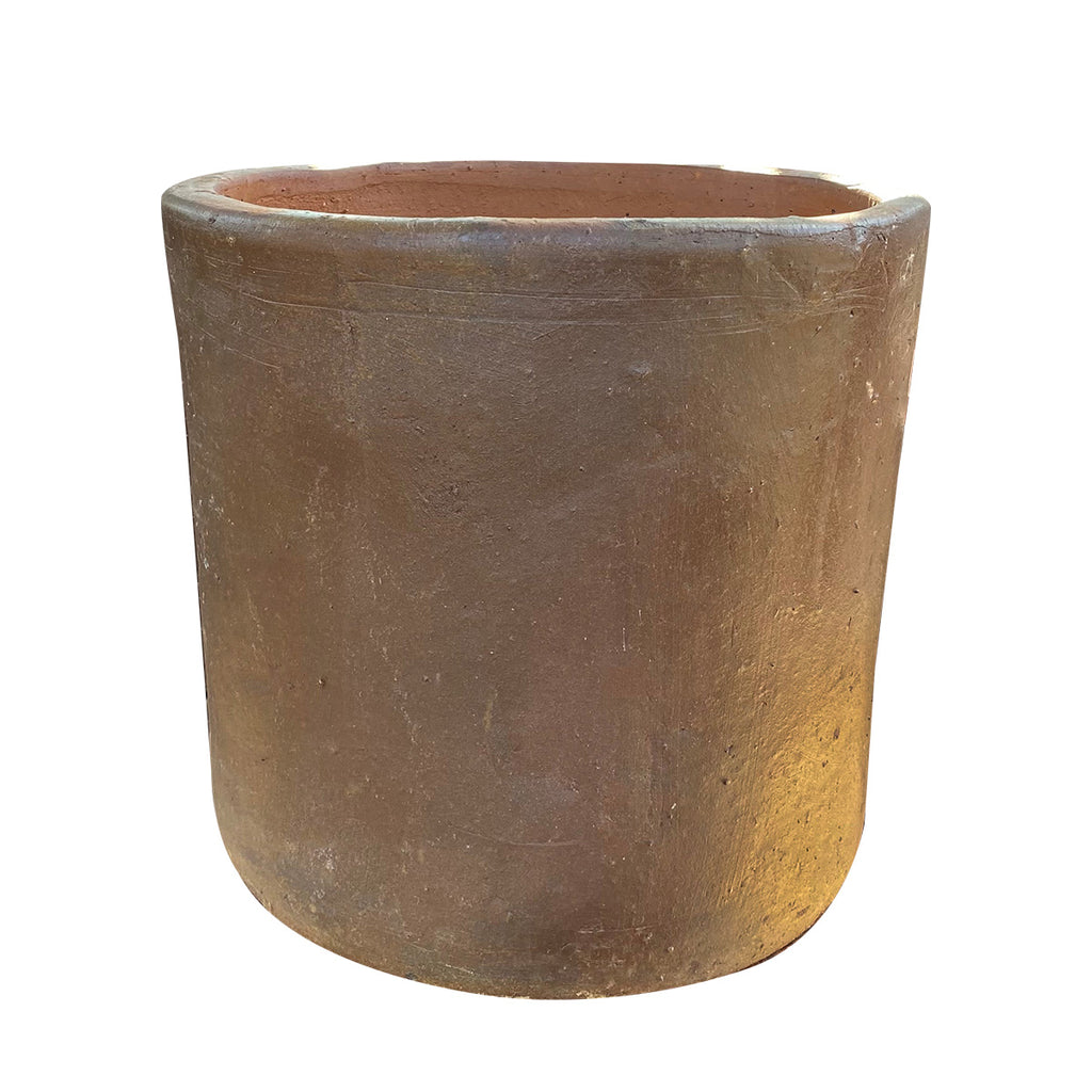 Black Clay Cylindrical Pot