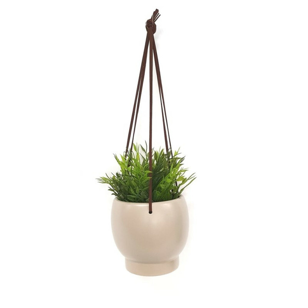 Small Charcoal Ceramic Hanging Planter