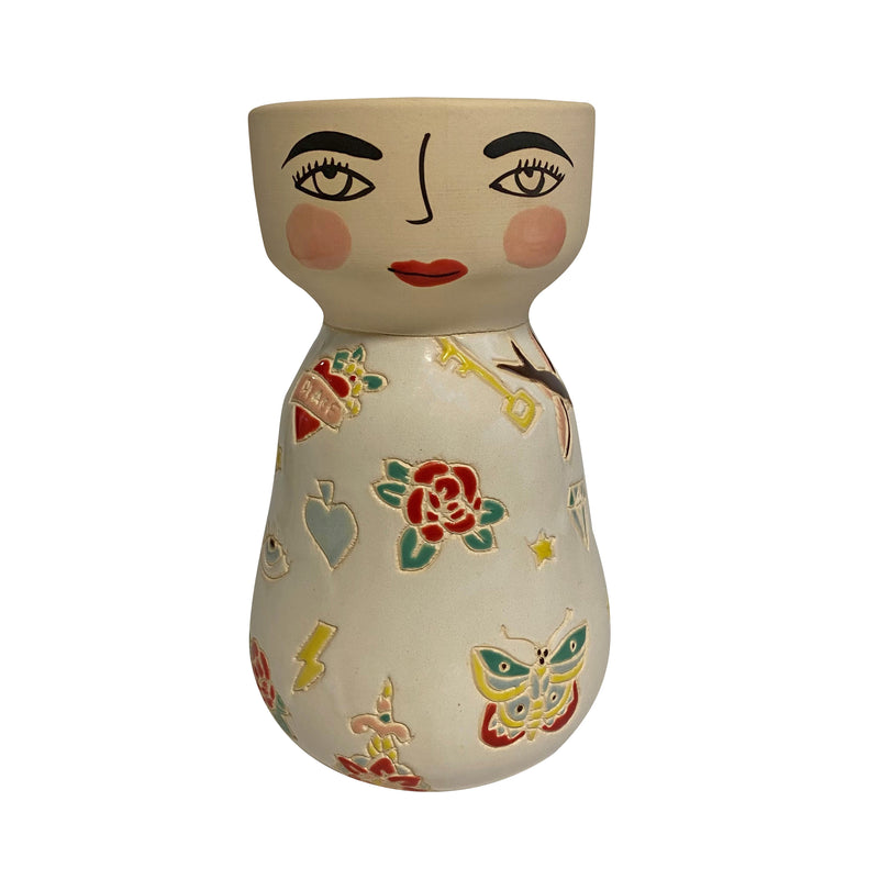 Dallas Ceramic Face Vase