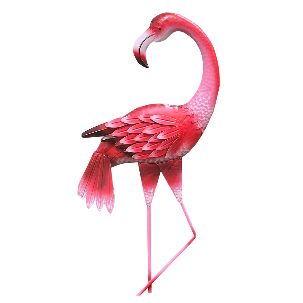 105cm Pink Flamingo Metal Garden Stake