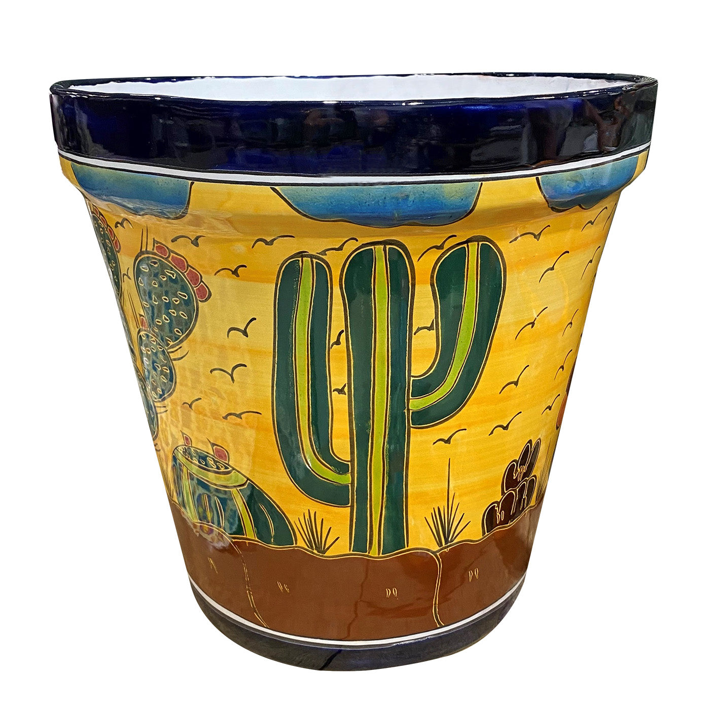 mexican plant pots australia MEXICAN TALAVERA DESERT PLANTER 38CM – Poppy's Home and Garden