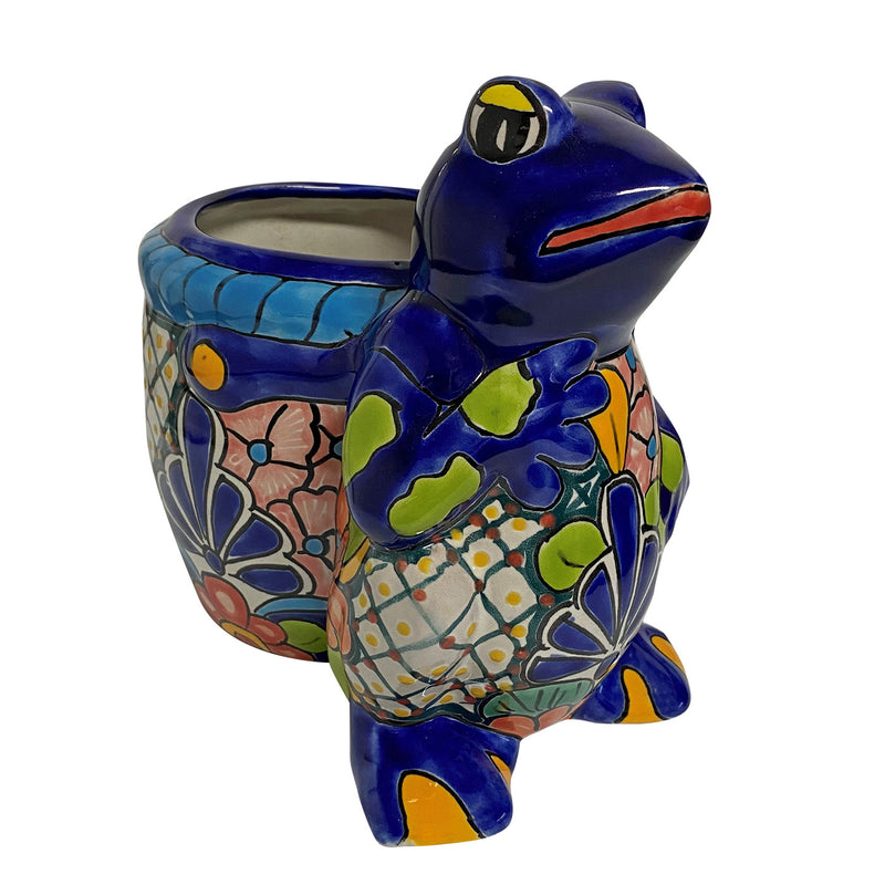 Mexican Talavera Ceramic Frog Planter