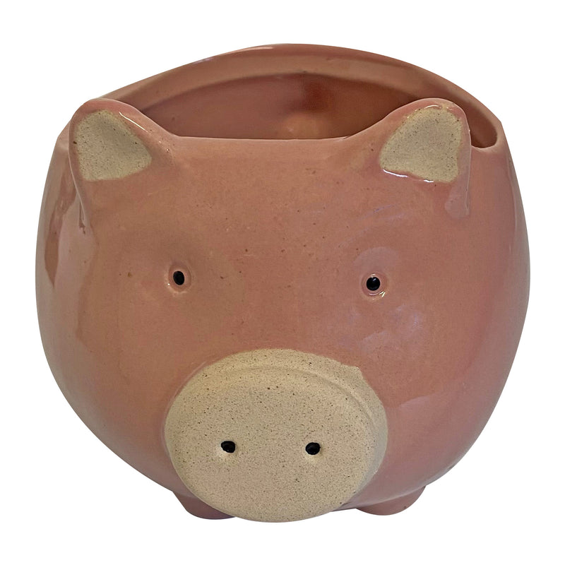 Pig Planter Pink Med Ceramic