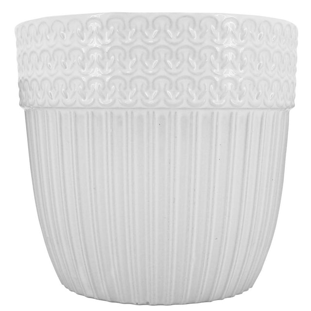 Rista White Ceramic Planter