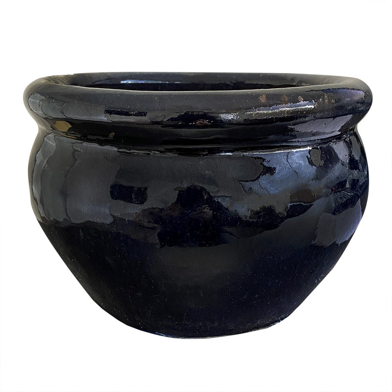 Ceramic Pot Roll Top Black