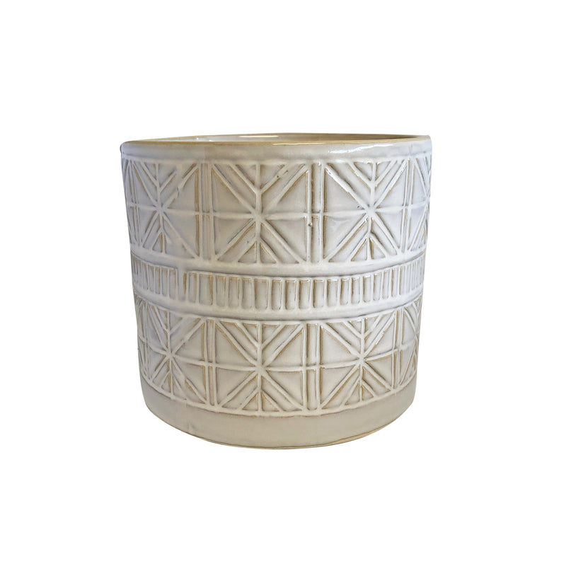 Ceramic Sahara White Pot Planter 16cm