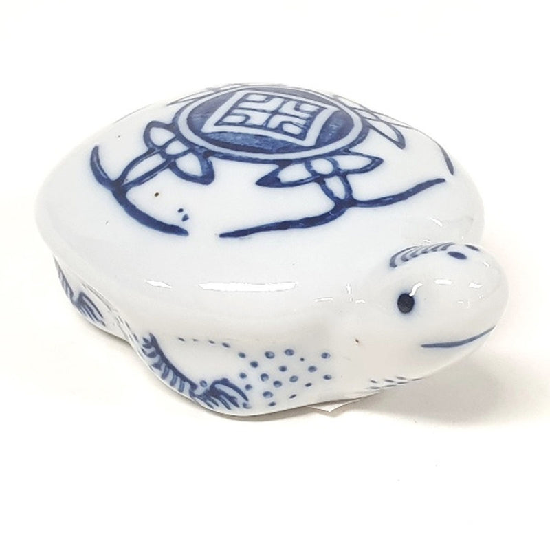 Ceramic Blue and White Turtle Small