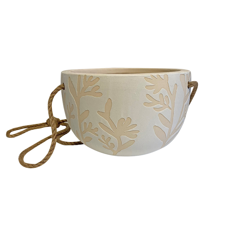 VERA CERAMIC HANGING POT 20X13CM NATURAL