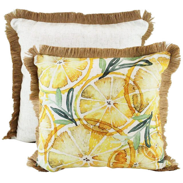 Zesty Lemon Linen Cushion